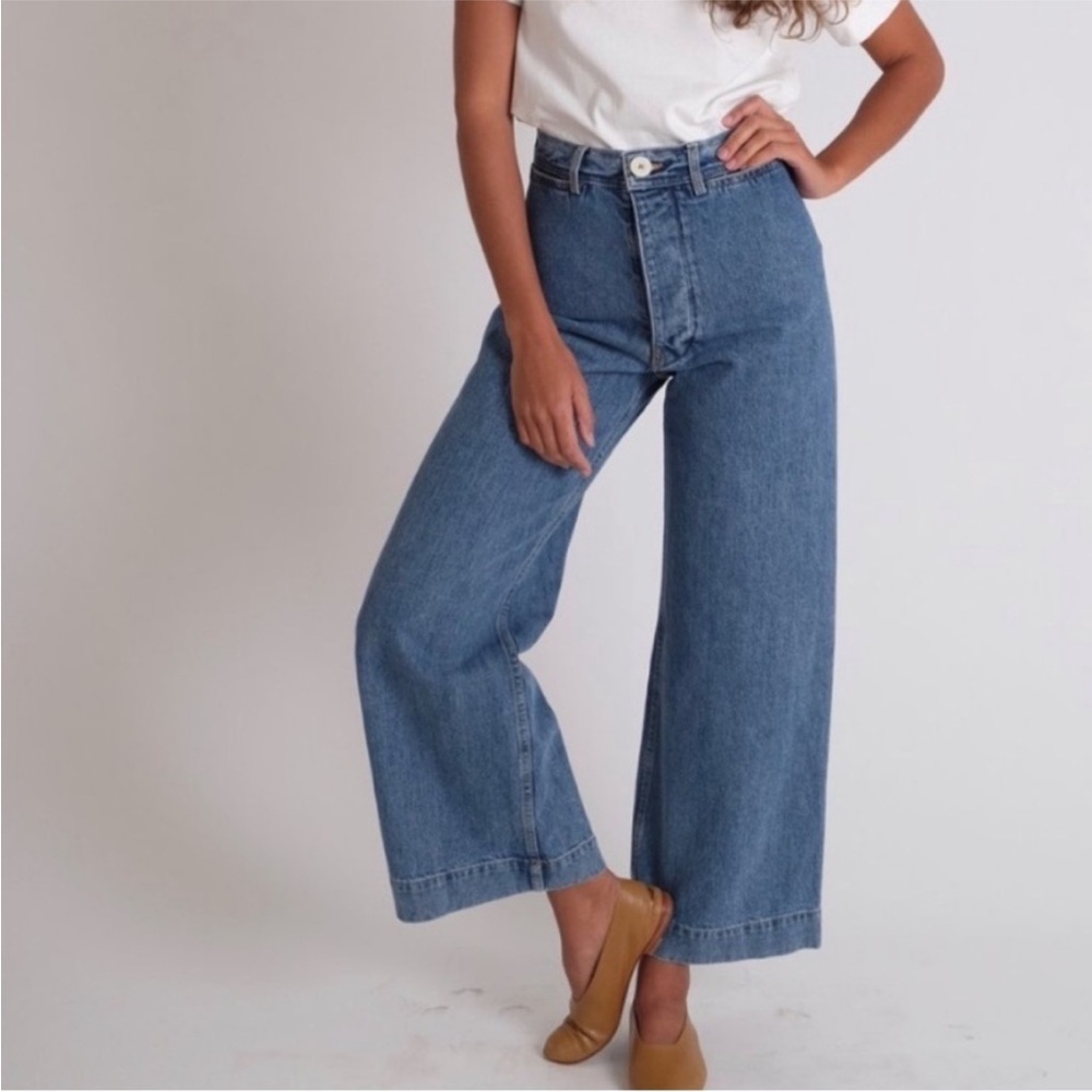 Jesse Kamm Blue Wide-Leg Jeans